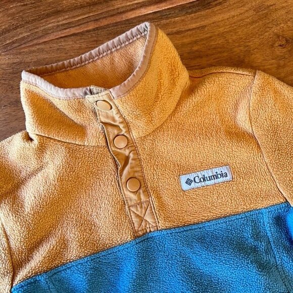 Columbia Kids Steens Mountain 1/4 Snap Fleece Pullover Two-Tone Yellow/Blue - Picture 3 of 11